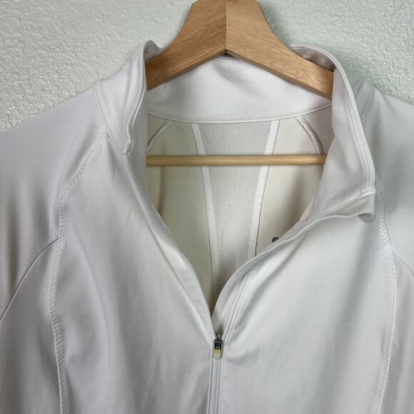 Athleta Women's Size Large Run Free Half Zip Long Sleeve Pullover White - Picture 3 of 14